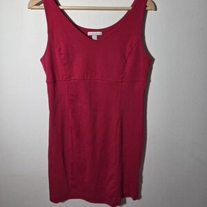 Red Sleeveless V-neck Dress Small Cotton Little Red Dress Womens